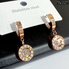 Сережки мед.сталь24К 10495 (2,2см.)